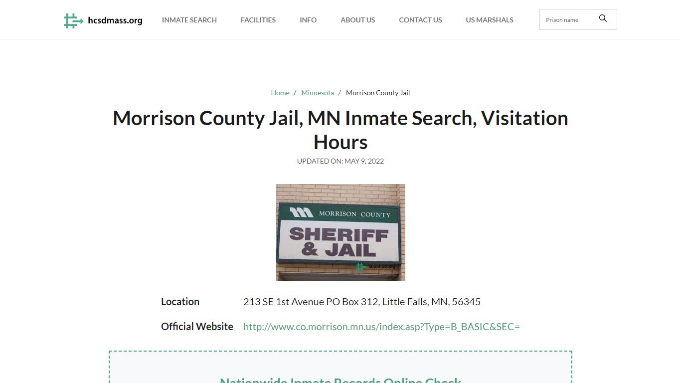 Morrison County Jail, MN Inmate Search, Visitation Hours
